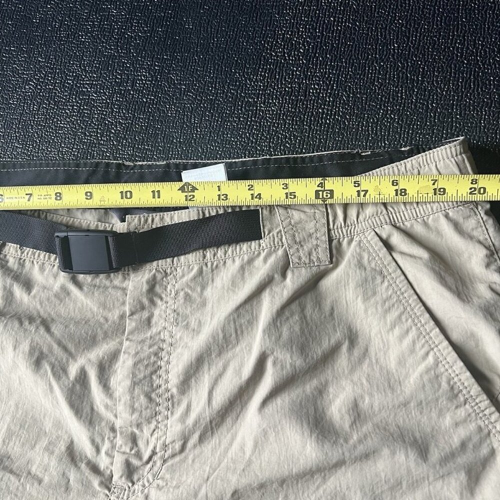 Eddie Bauer Travex Convertible Pants Mens XL x 34 Beige Belted Nylon‎ Hiking - Picture 8 of 9